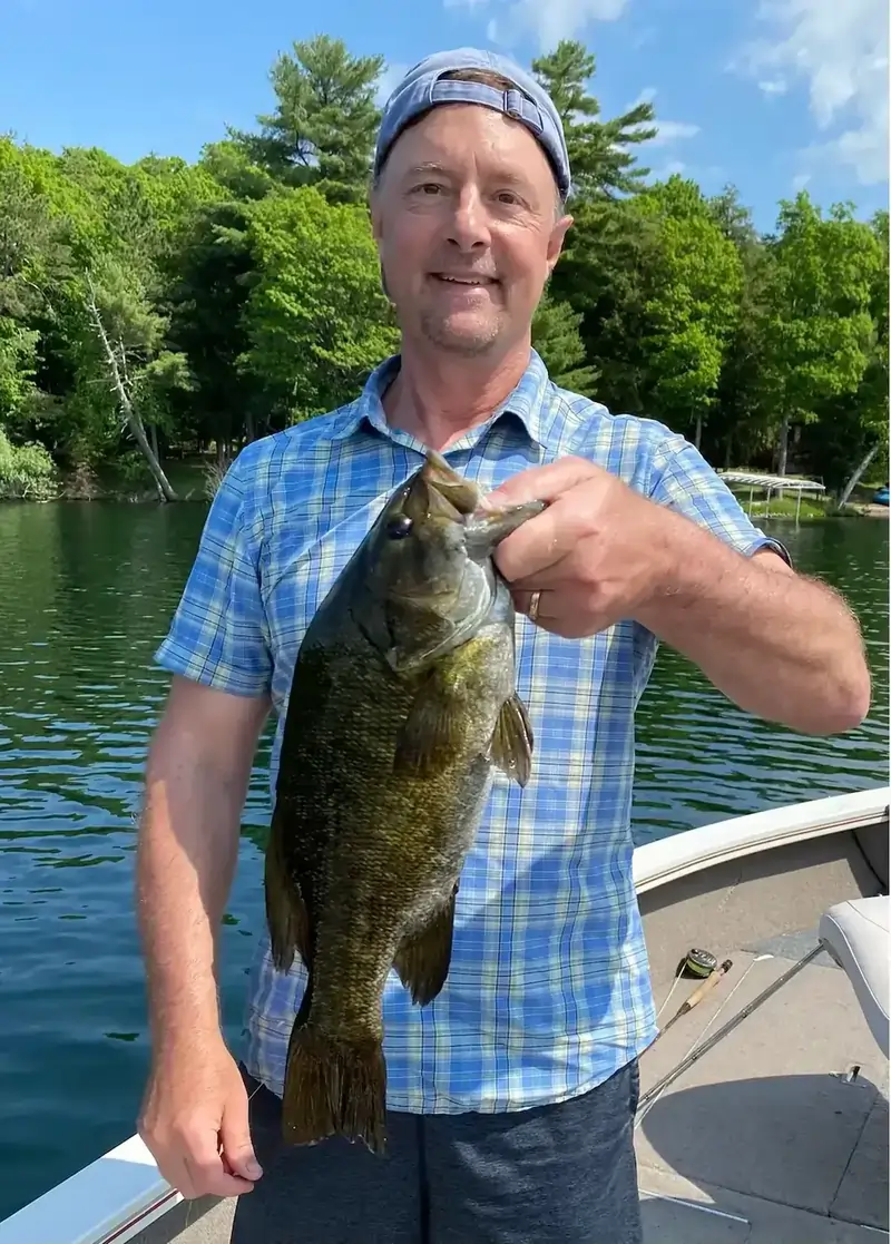 Guided boat fishing tour on a northern Wisconsin lake