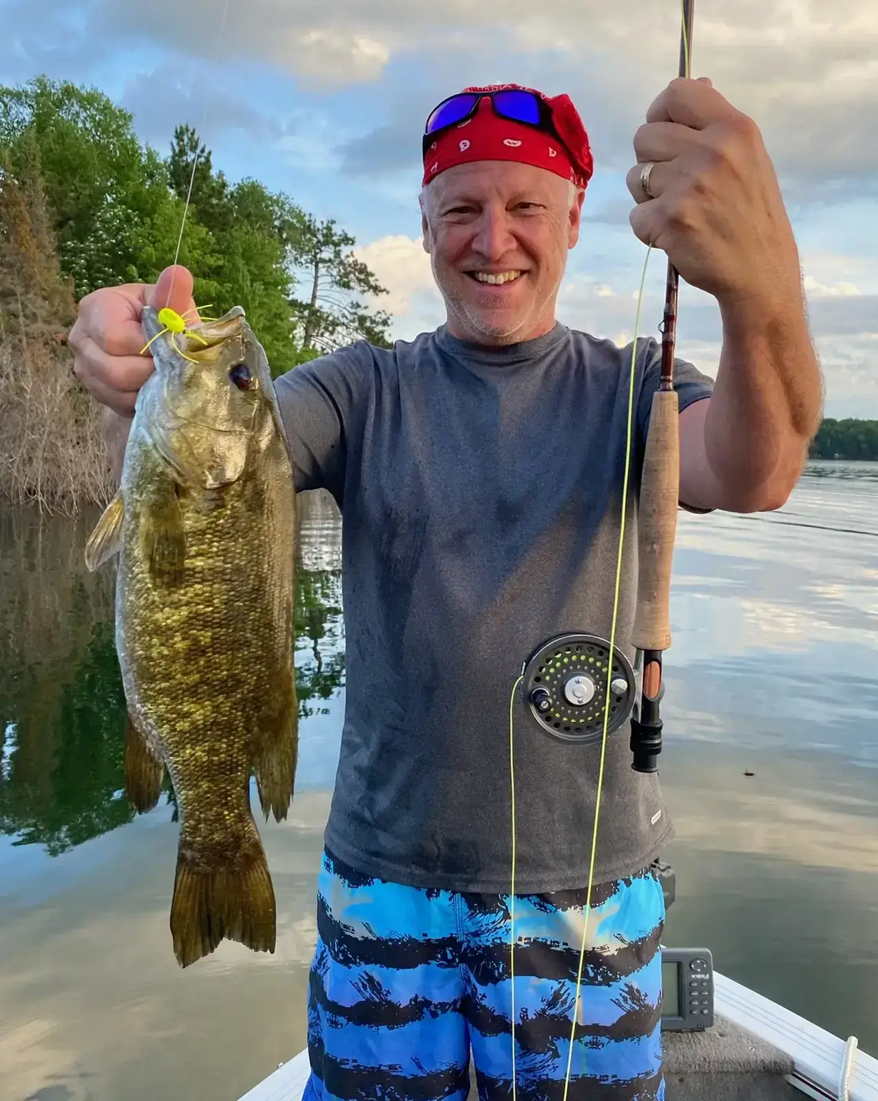 Fishing trip on a boat in Wisconsin