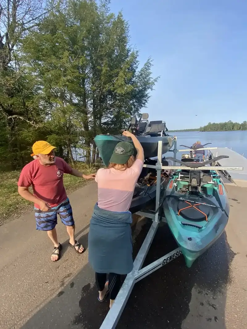 Successful catch during a kayak fishing tour in Wisconsin